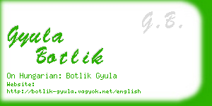 gyula botlik business card